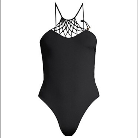 NWT | Stella McCartney | Black Mesh One Piece Swimsuit Size Small - Picture 6 of 11